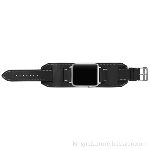 For Apple Watch,leather black cuff watch band for apple watch 42mm 38mm